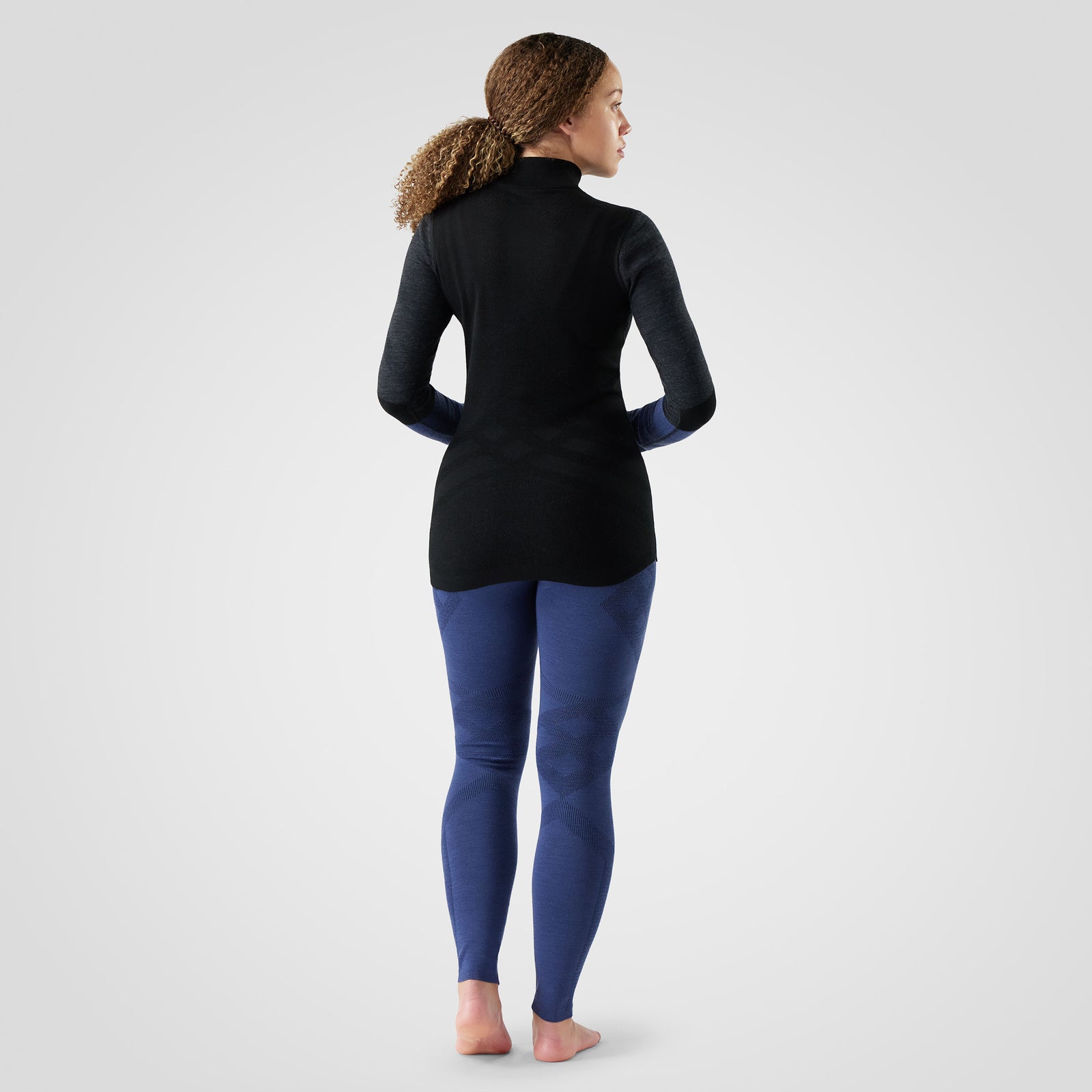 Women's Intraknit™ Thermal Merino Base Layer Colorblock 1/4 Zip Charcoal - ver - 2