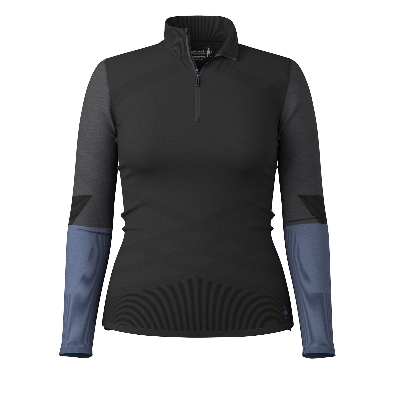 Women's Intraknit™ Thermal Merino Base Layer Colorblock 1/4 Zip Charcoal - ver - 3