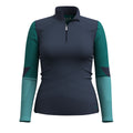 Women's Intraknit™ Thermal Merino Base Layer Colorblock 1/4 Zip Black-Charcoal - ver - 2