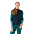 Women's Intraknit™ Thermal Merino Base Layer Colorblock 1/4 Zip Black-Charcoal - ver - 1
