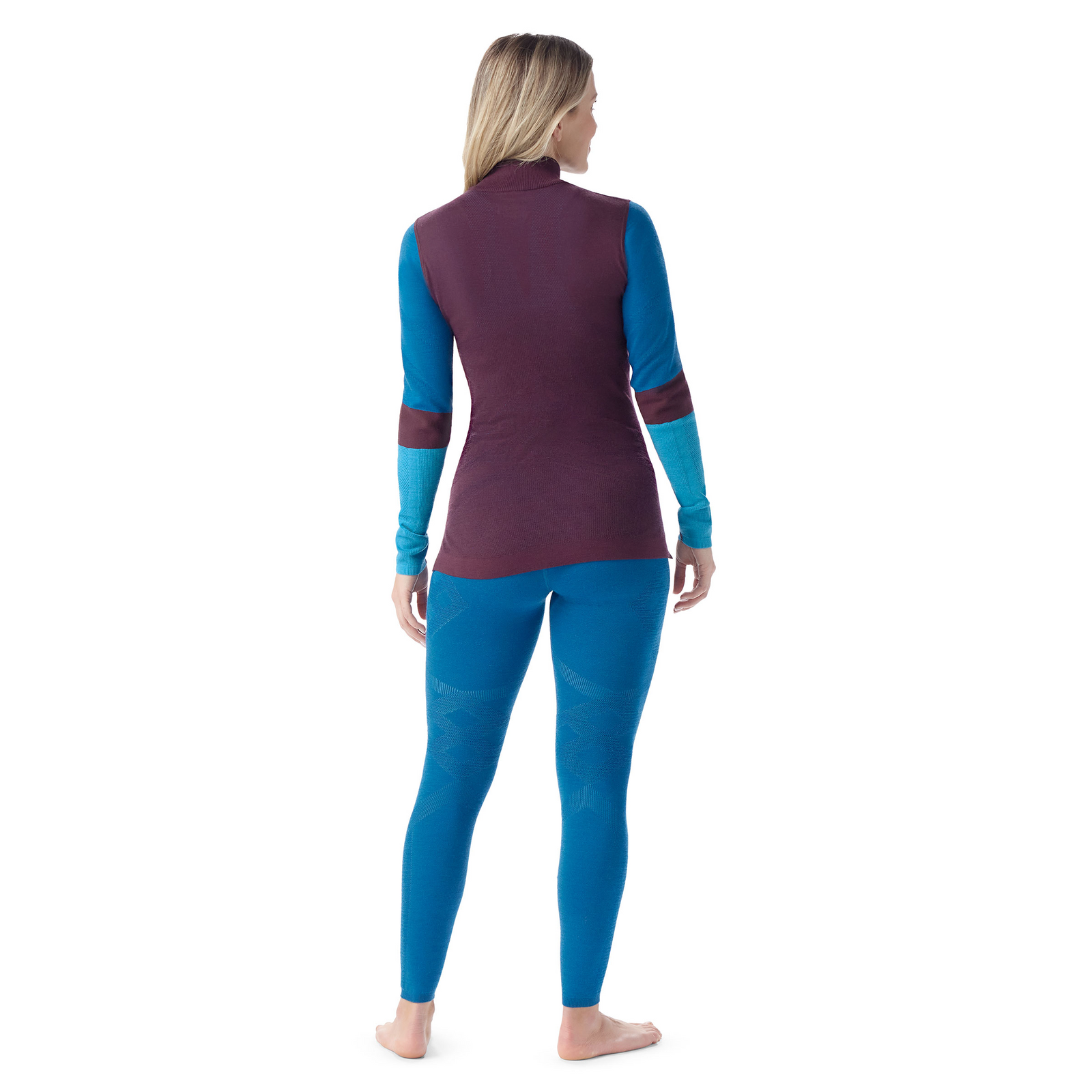 Women's Intraknit™ Thermal Merino Base Layer Colorblock 1/4 Zip Black-Charcoal - ver - 2