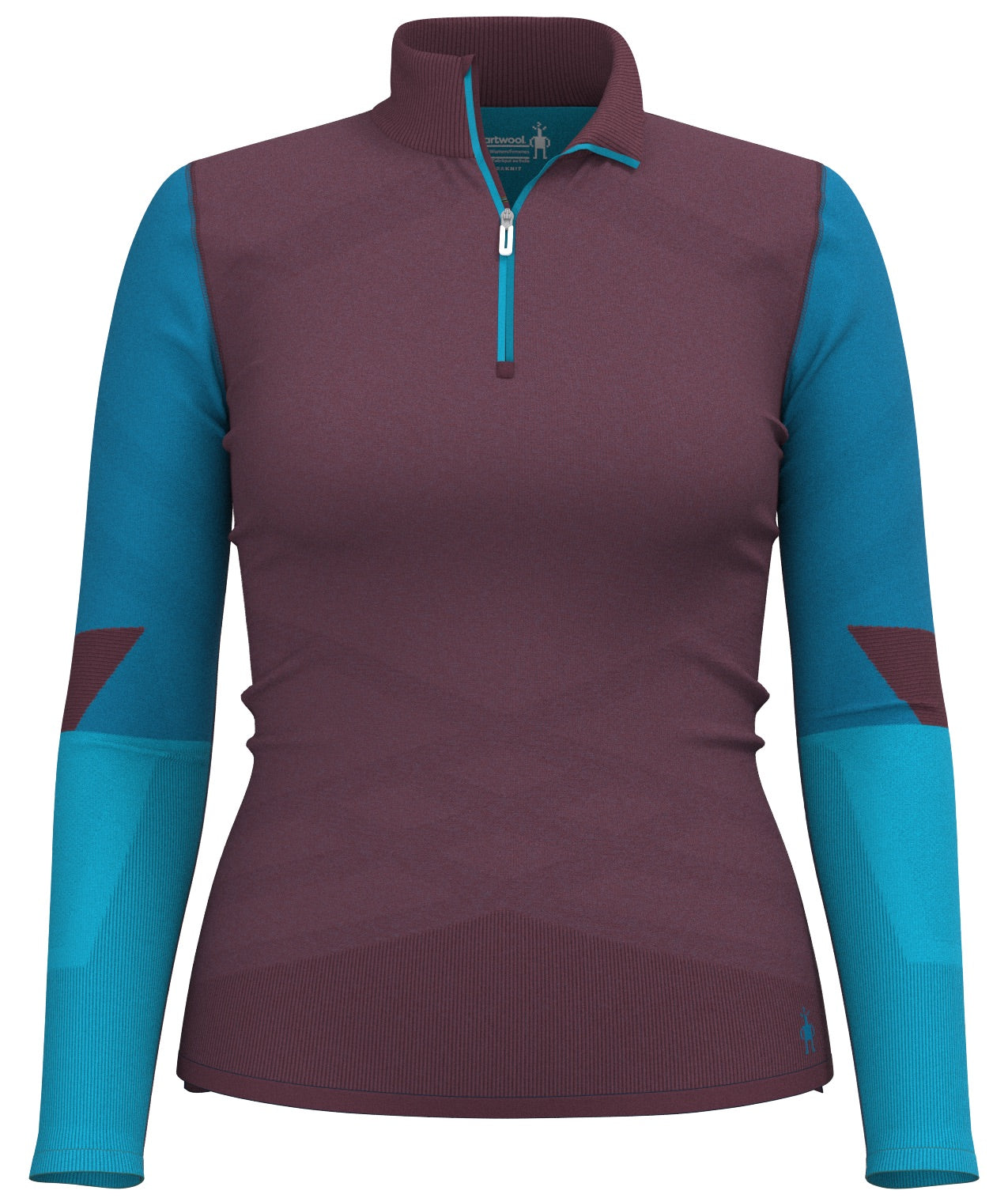 Women's Intraknit™ Thermal Merino Base Layer Colorblock 1/4 Zip Black-Charcoal - ver - 3