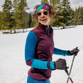 Women's Intraknit™ Thermal Merino Base Layer Colorblock 1/4 Zip Black-Charcoal - ver - 5