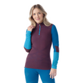 Women's Intraknit™ Thermal Merino Base Layer Colorblock 1/4 Zip Black-Charcoal - ver - 1