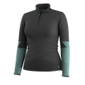 Women's Intraknit™ Thermal Merino Base Layer Colorblock 1/4 Zip Charcoal-Dusty Teal - ver - 3