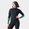 Women's Intraknit™ Thermal Merino Base Layer Colorblock 1/4 Zip Charcoal-Dusty Teal - ver - 1