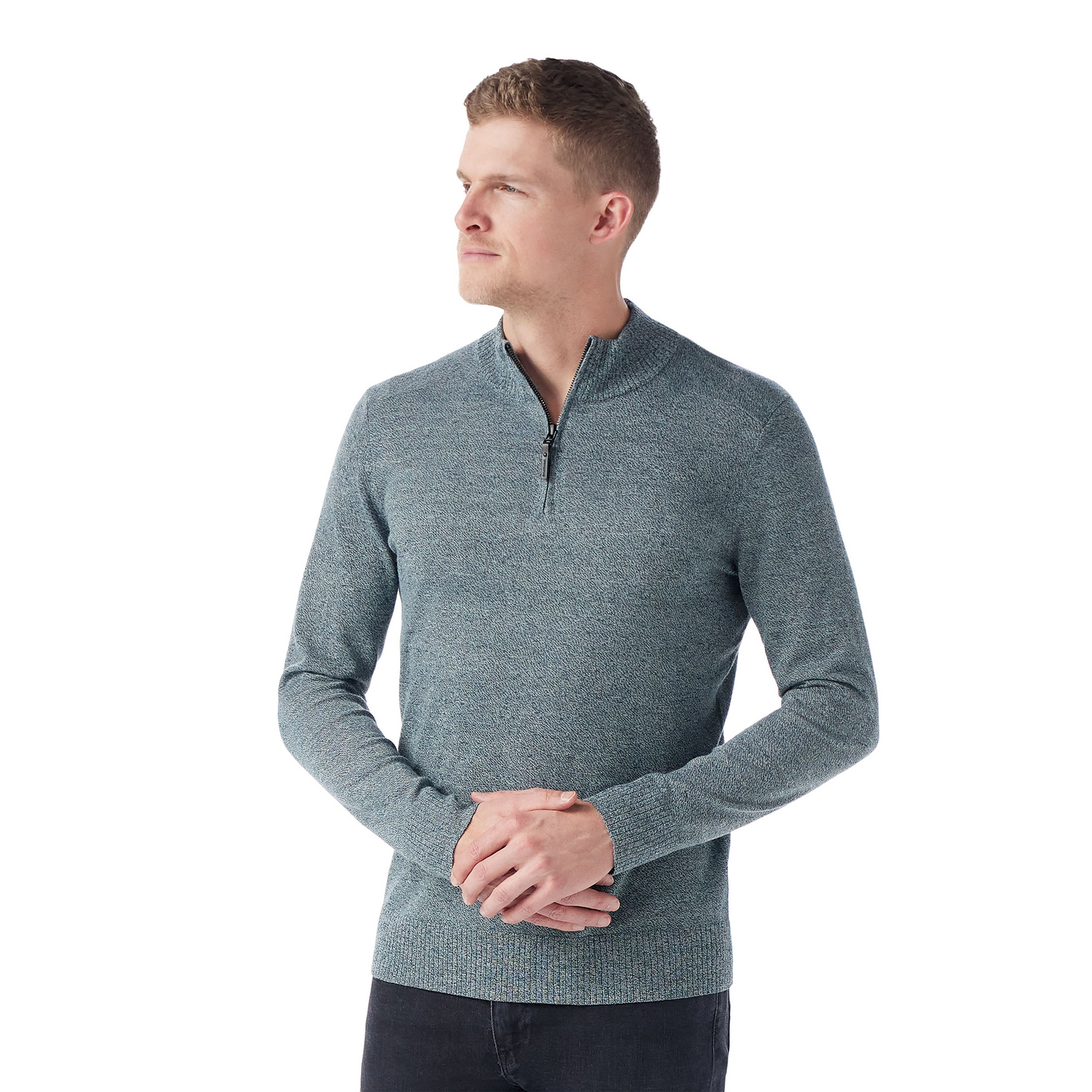 Men's Sparwood 1/4 Zip Sweater Toasted Coconut Heather - ver - 1