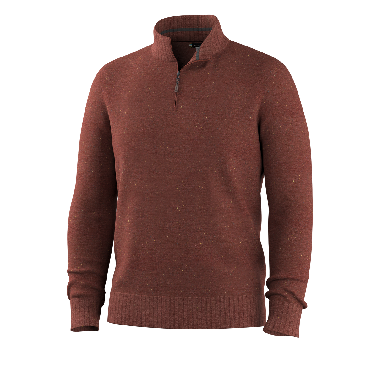 Men's Sparwood 1/4 Zip Sweater Burnt Sienna Donegal - 3