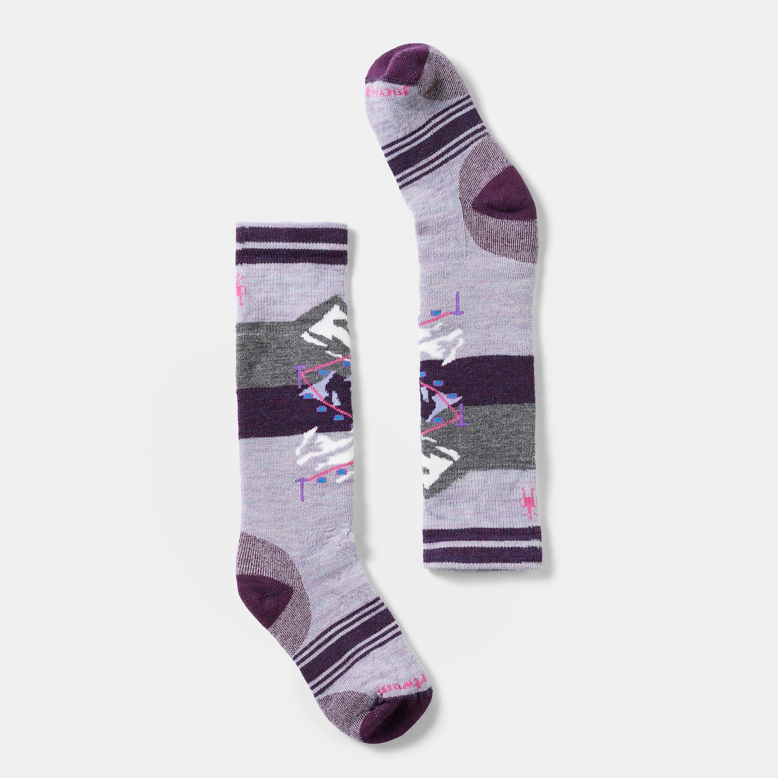 Kids' Wintersport Gondola Over The Calf Socks Purple Eclipse - ver - 1
