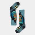 Kids' Ski Sleigh Bear Over The Calf Socks Dusty Teal - ver - 1