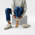 Women's Everyday Multi-Stripe Crew Socks Ash - ver - 2