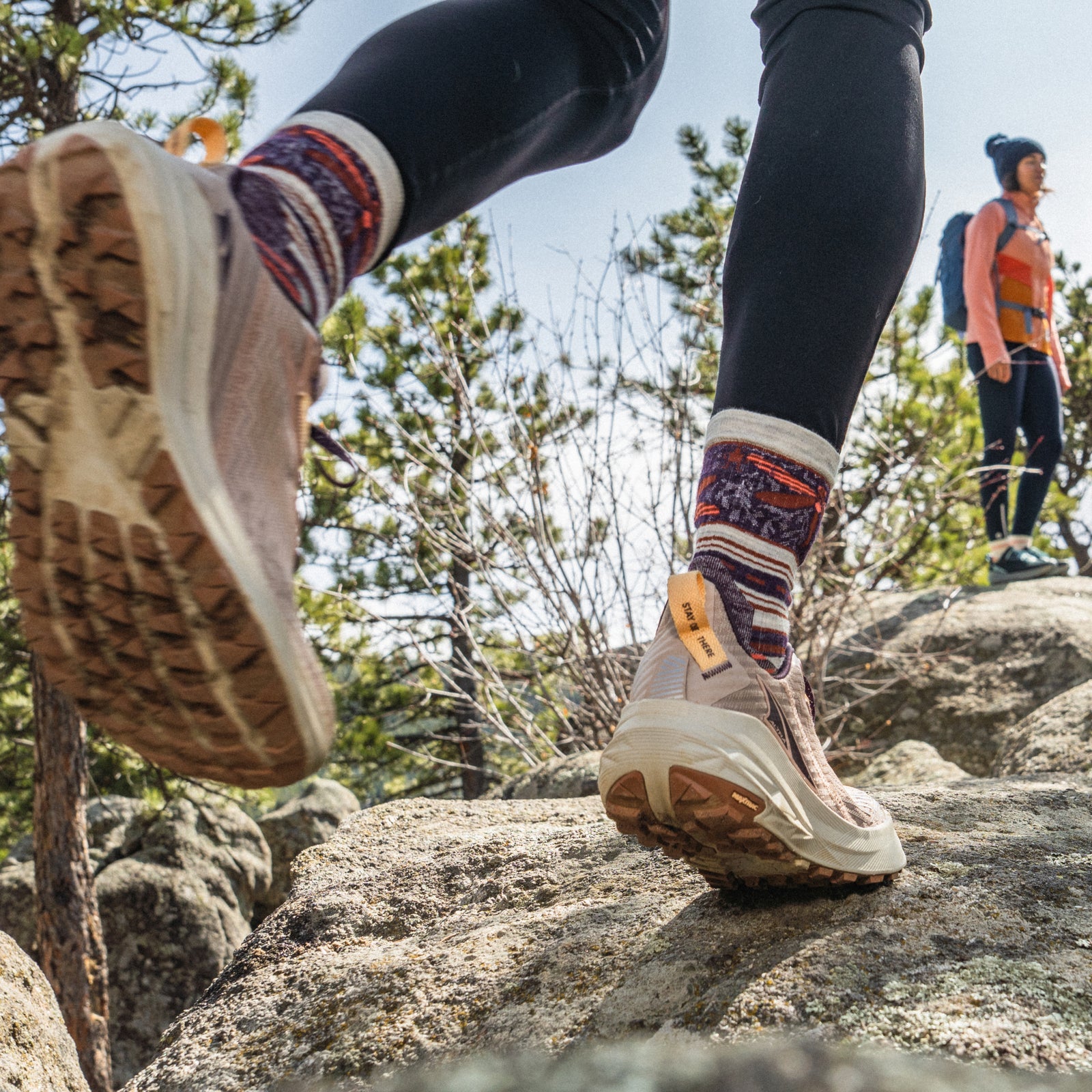 Women's Hike Dragon Stitch Mid Crew Socks Ash - ver - 4