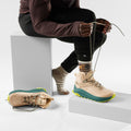 Hike Bear Stripe Mid Crew Socks Ash - ver - 2