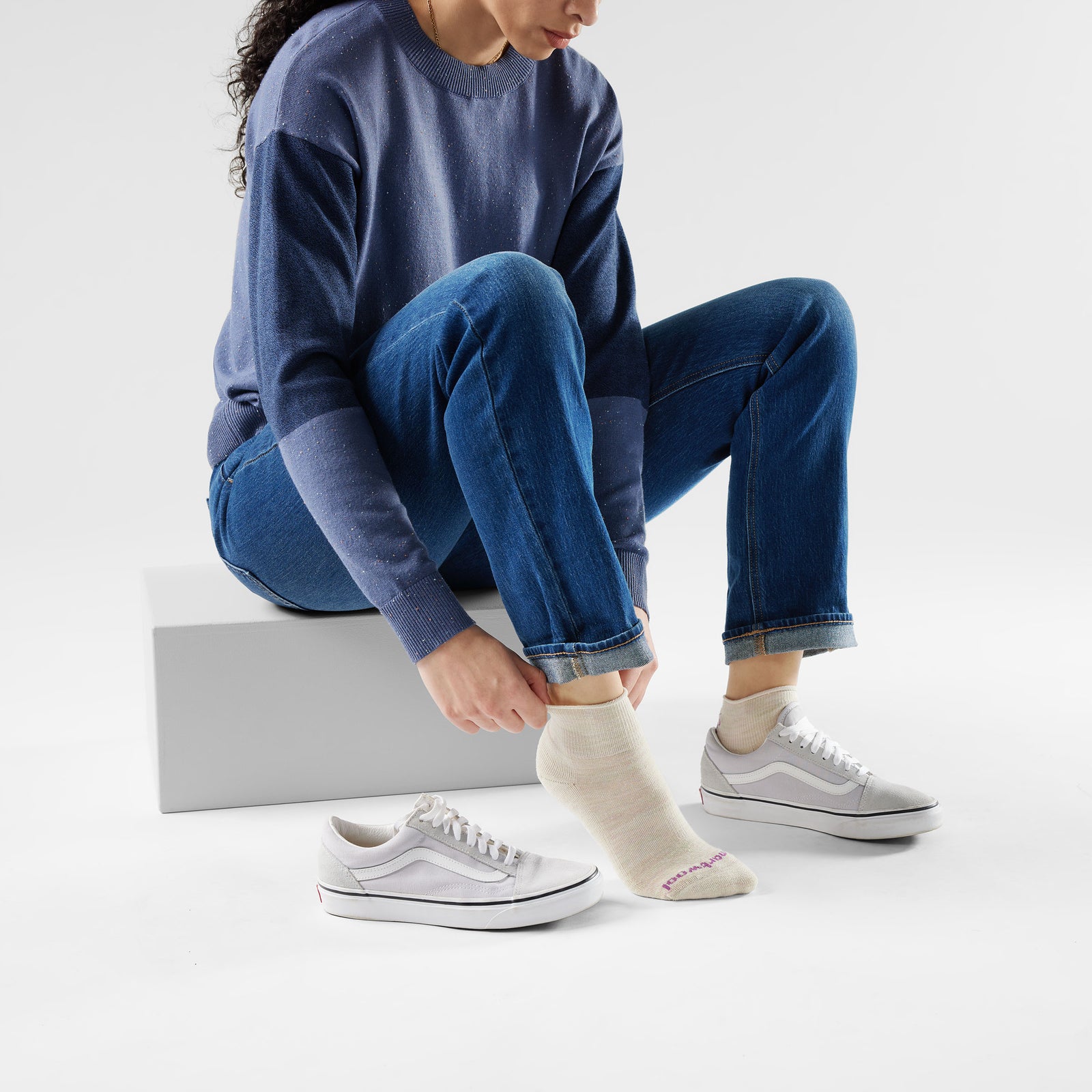 Women's Everyday Roll Top Ankle Socks Moonbeam - ver - 2