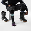 Snowboard Mountain Sunrise Over The Calf Socks Winter Moss - ver - 2