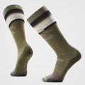 Snowboard Mountain Sunrise Over The Calf Socks Winter Moss - ver - 1