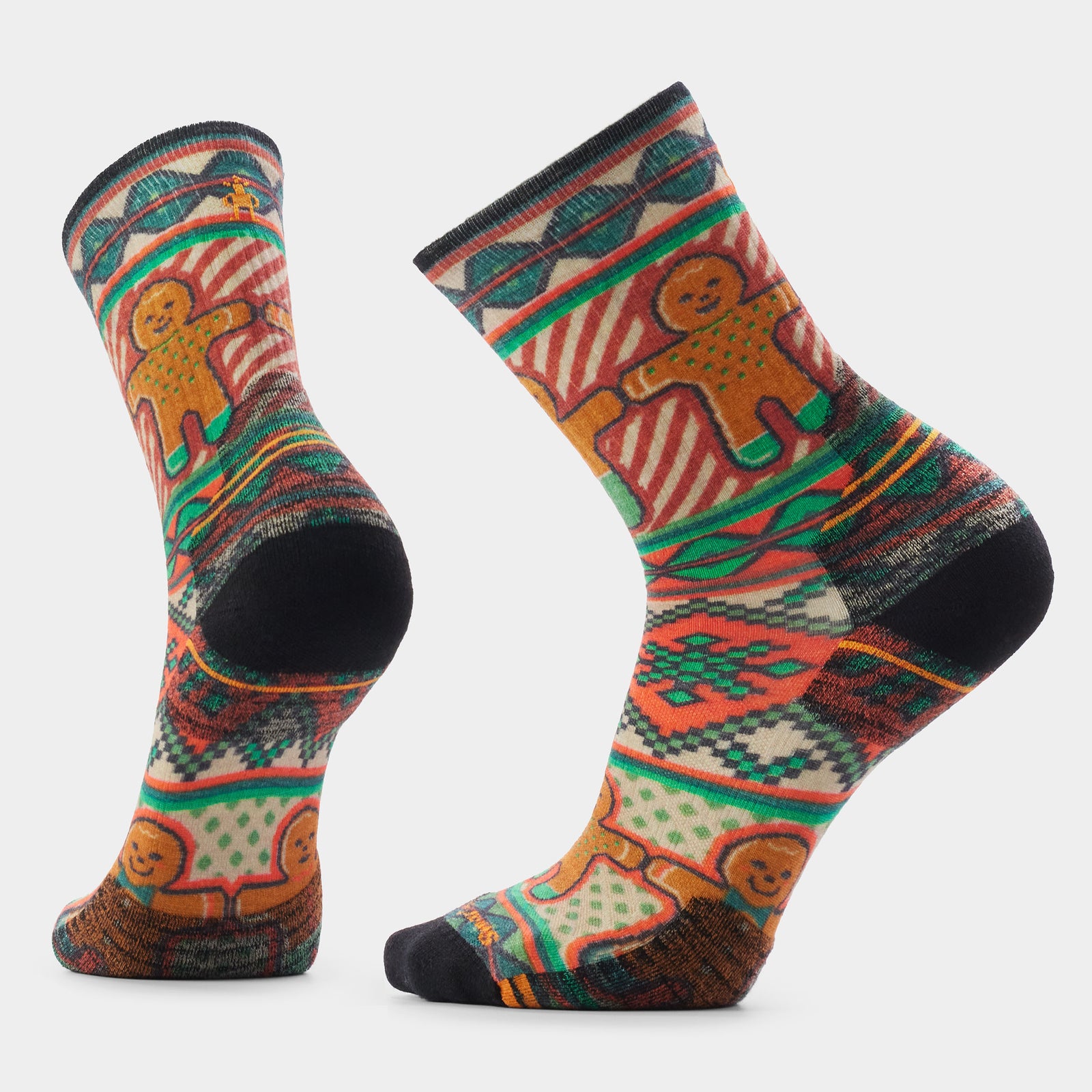 Everyday Cozy Holiday Mosaic Print Crew Socks Tibetan Red - ver - 1