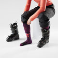 Women's Ski Alpine Auroras Over The Calf Socks Purple Iris - ver - 2
