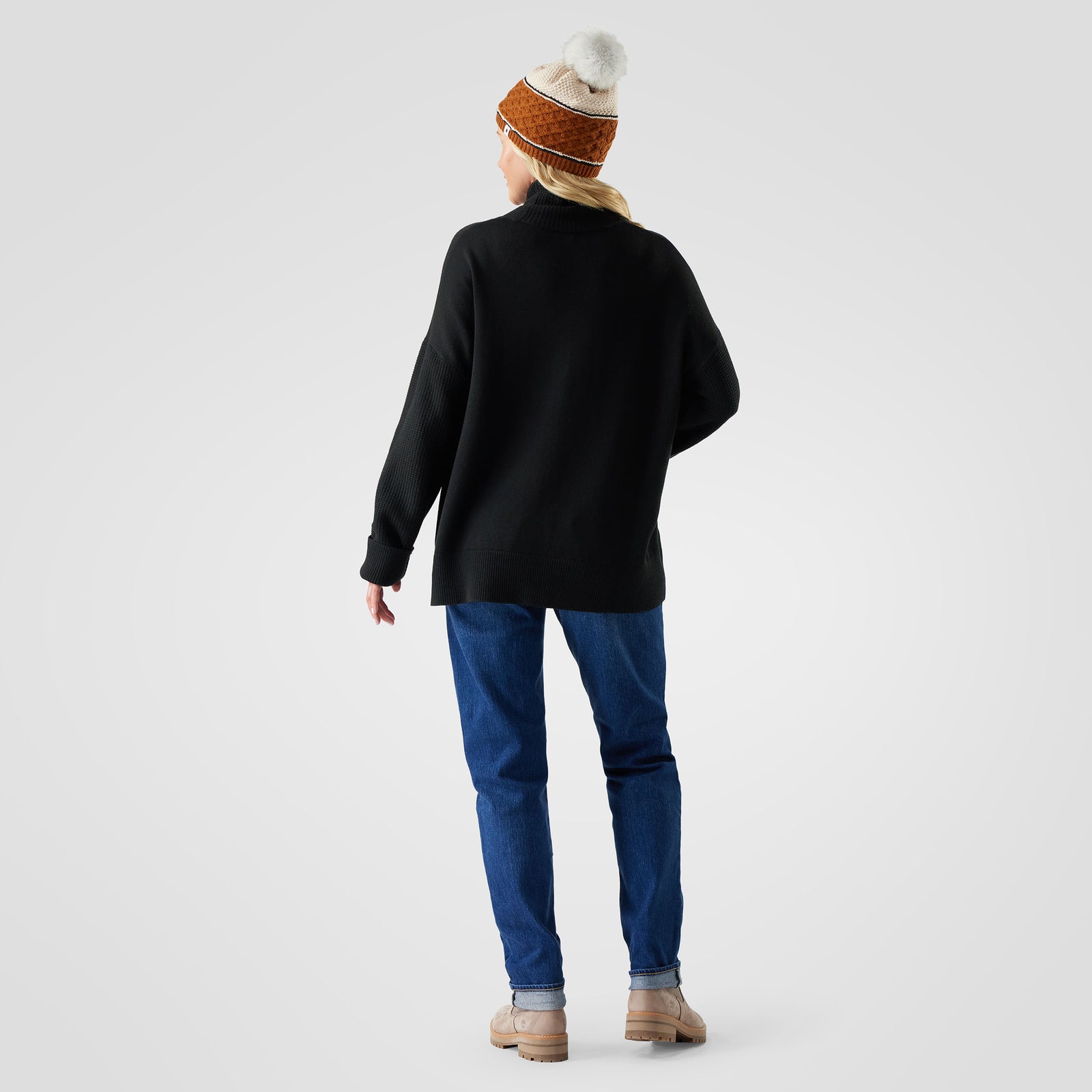 Women's Edgewood Cowl Neck Sweater Almond-Light Gray - ver - 2