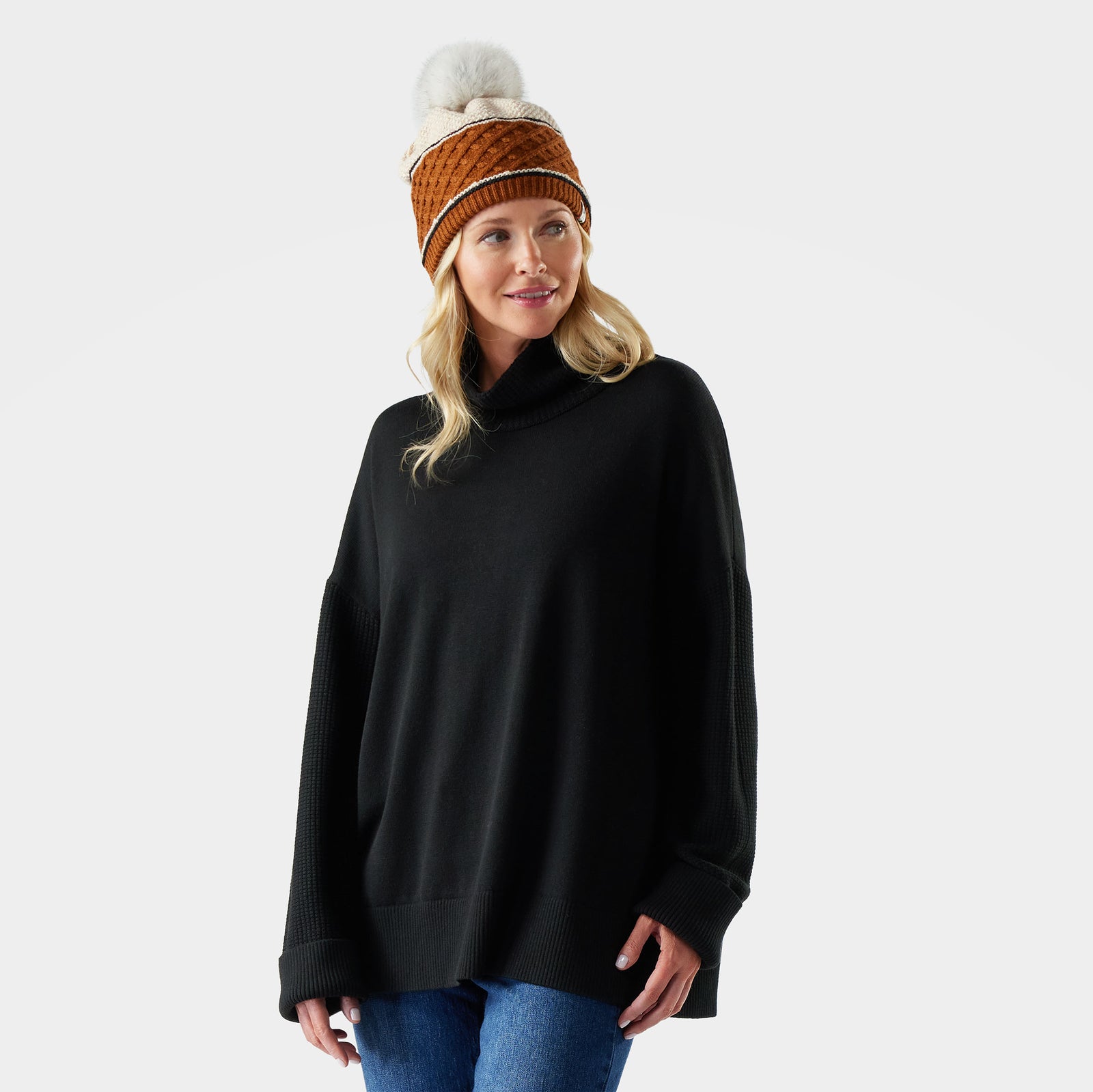 Women's Edgewood Cowl Neck Sweater Almond-Light Gray - ver - 1
