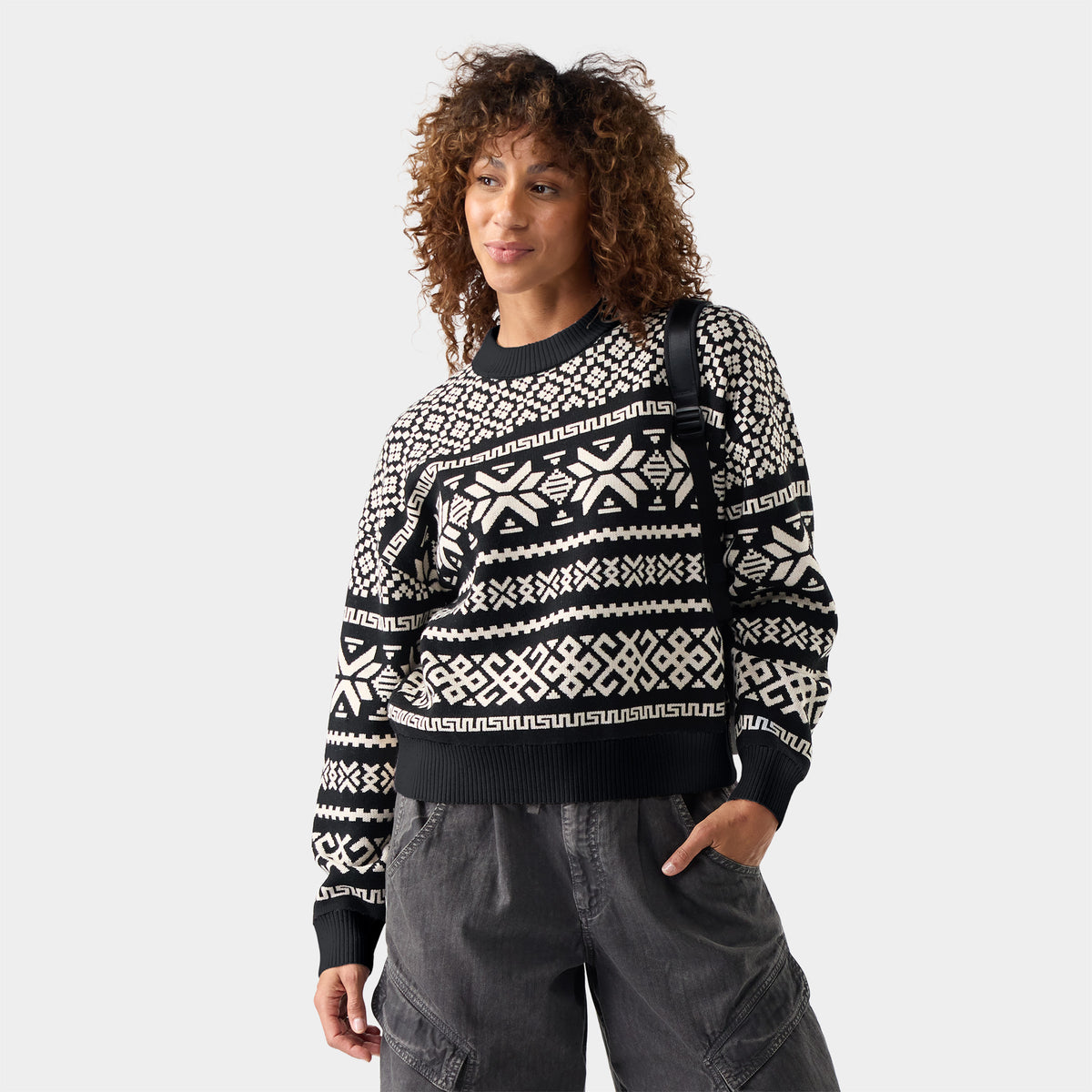 Women's Edgewood Heritage Crew Sweater Black - ver - 1