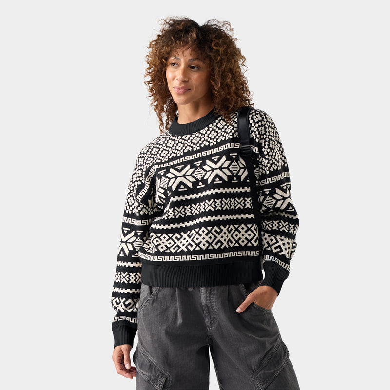 Women's Edgewood Heritage Crew Sweater - Black / XS