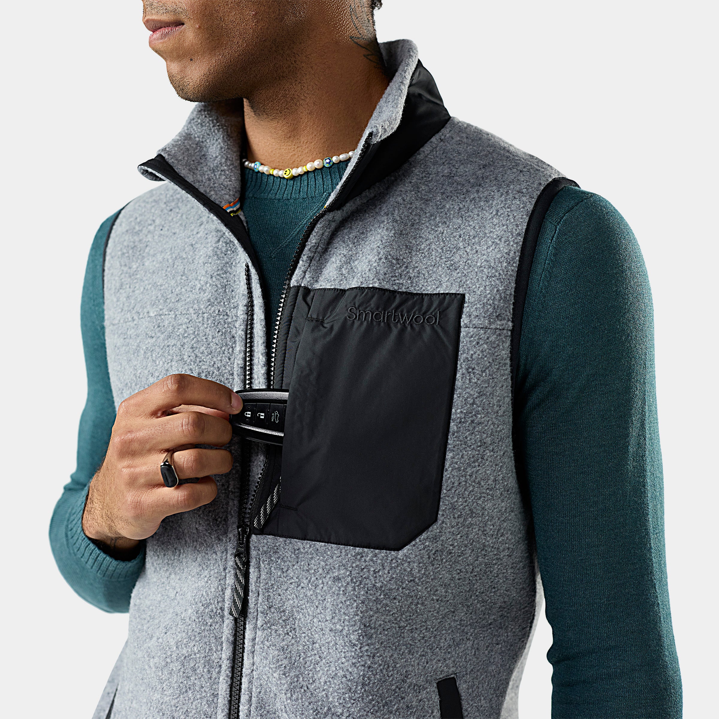 Men's Second Cut™ Fleece Vest - Light Gray Heather