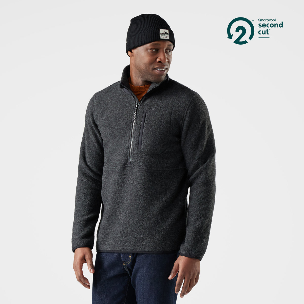 Men's Second Cut™ Fleece 1/2 Zip Charcoal - 