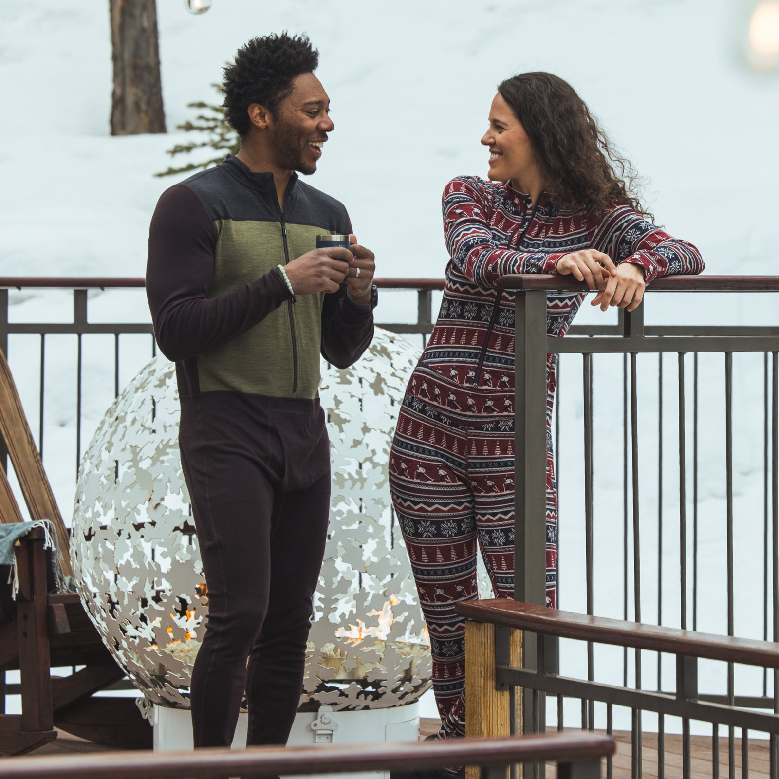 Men's Classic Thermal Merino Base Layer One Piece Black - ver - 5