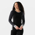 Women's Classic Thermal Merino Base Layer Colorblock Crew Boxed Black - ver - 1
