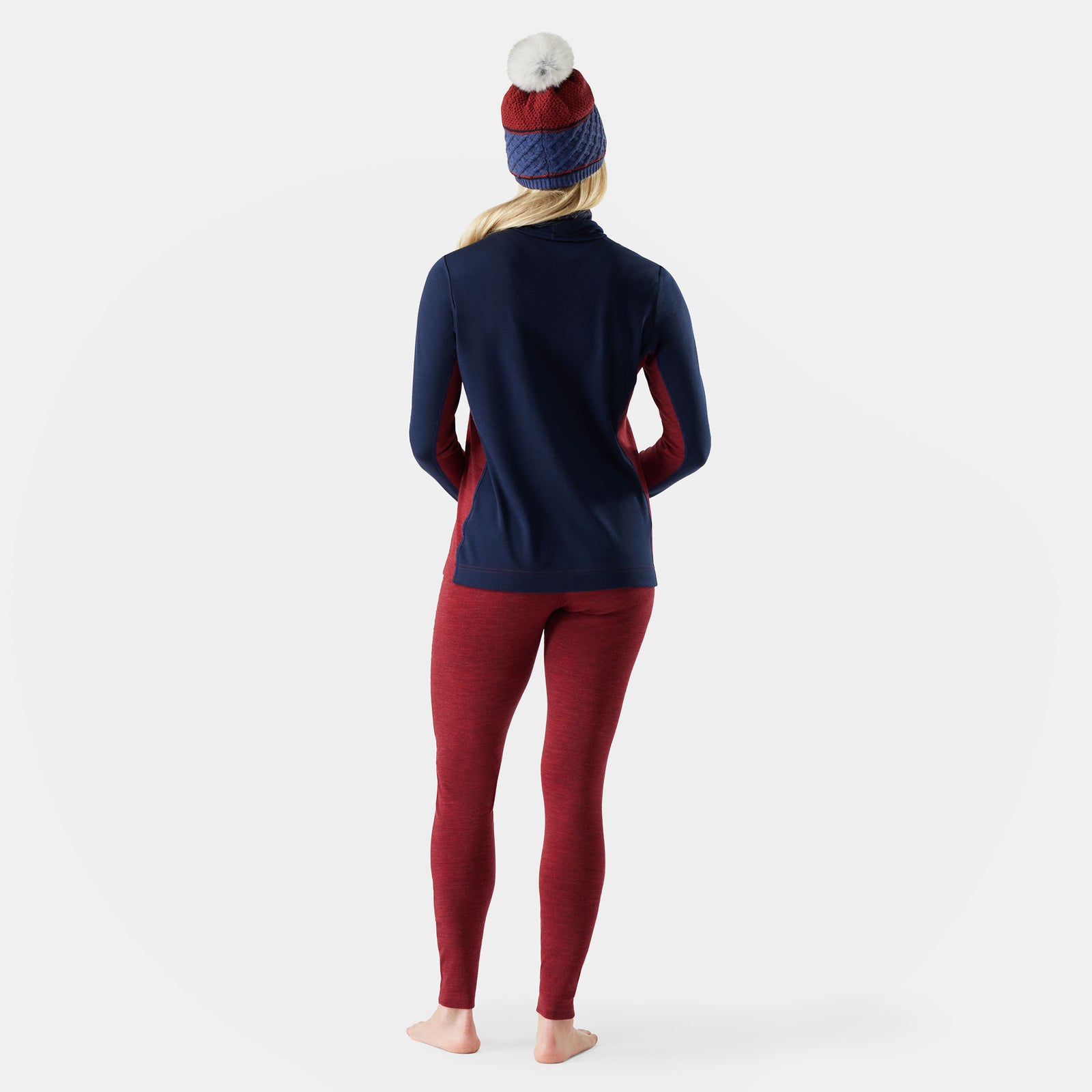 Women's Classic Thermal Merino Mock Neck Coral Reef Floral - ver - 2