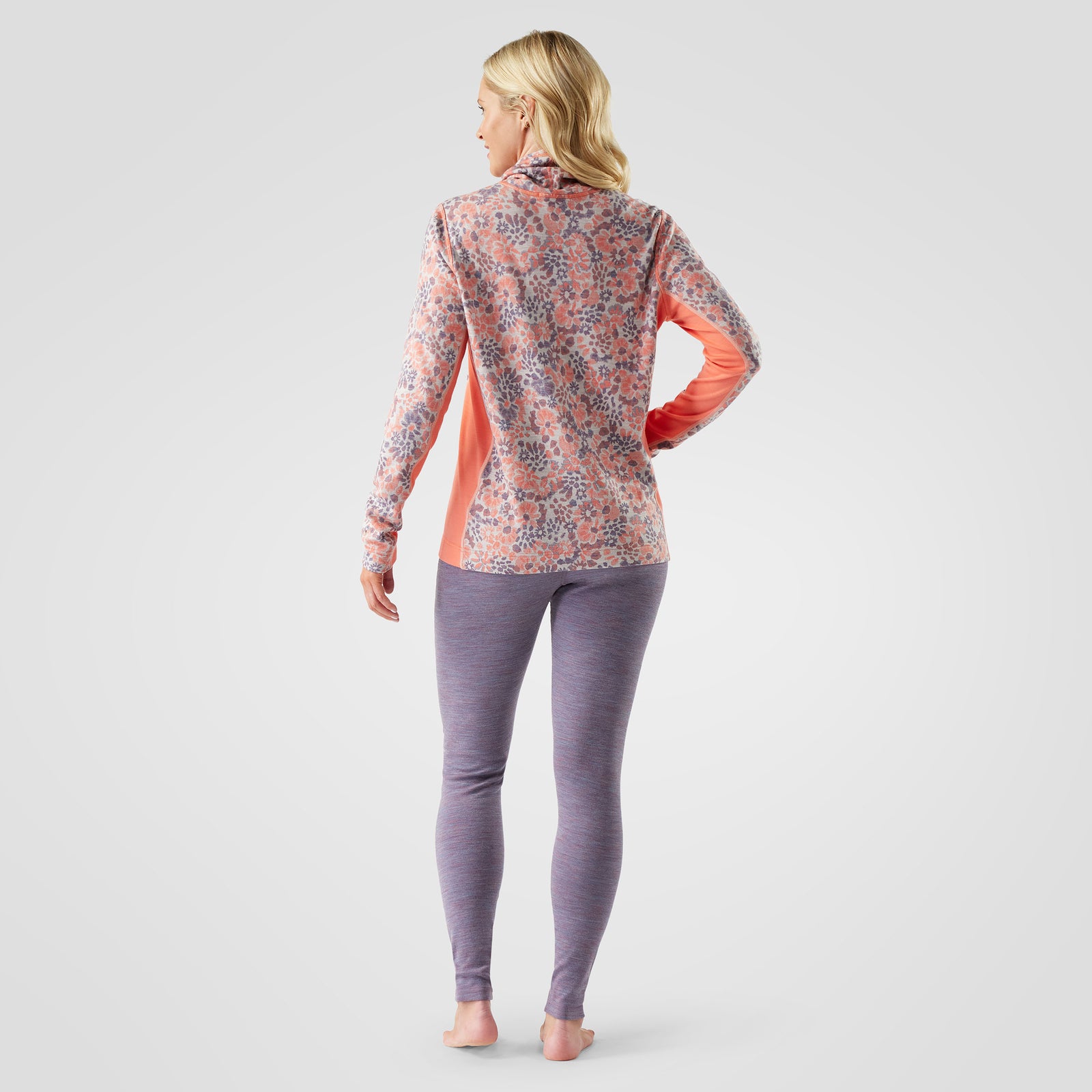 Women's Classic Thermal Merino Mock Neck Chalk Violet Heather - ver - 2