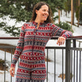 Women's Classic Thermal Merino Base Layer One Piece Currant Alpine Apres - ver - 5