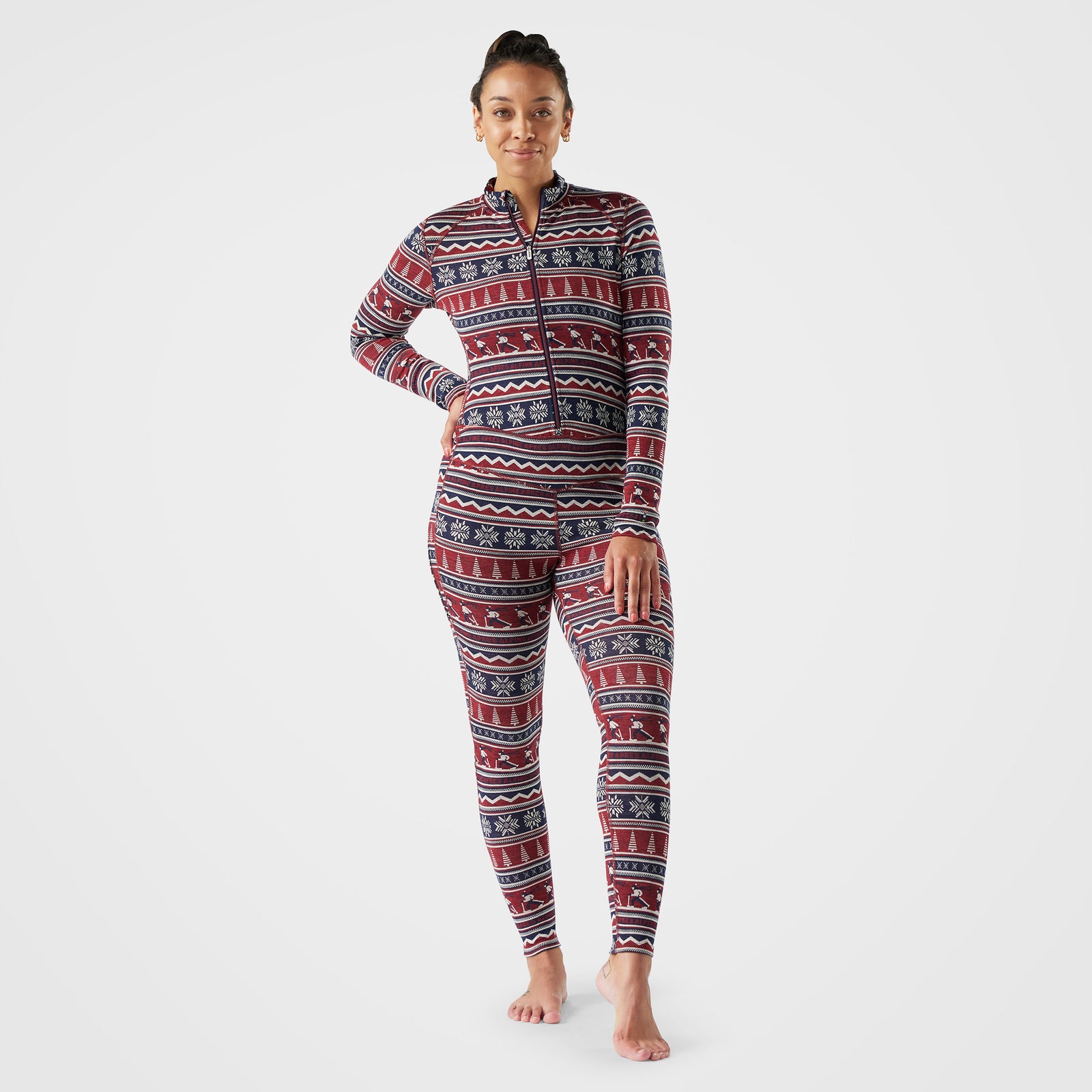 Women's Classic Thermal Merino Base Layer One Piece Currant Alpine Apres - ver - 1