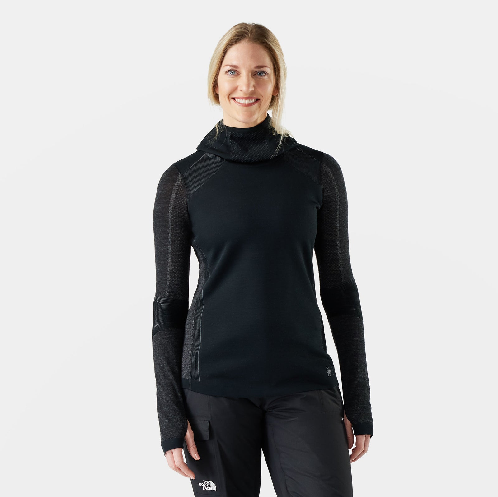 Women's Intraknit™ Thermal Merino Base Layer Hoodie Charcoal-Coral Reef - ver - 1