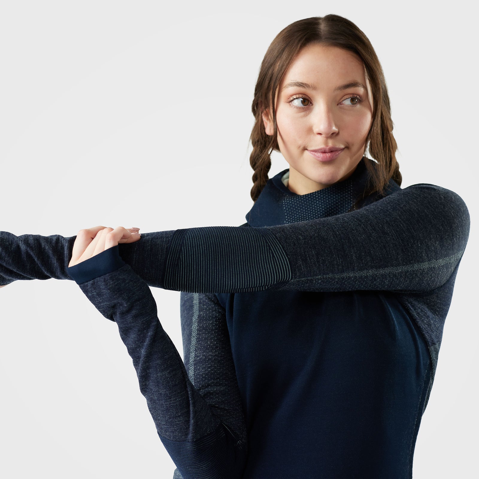 Women's Intraknit™ Thermal Merino Base Layer Hoodie Charcoal-Coral Reef - ver - 3