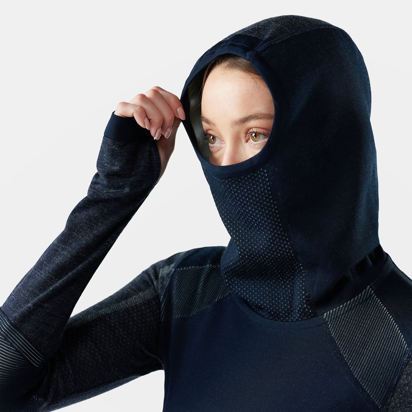 Women's Intraknit™ Thermal Merino Base Layer Hoodie Charcoal-Coral Reef - ver - 5