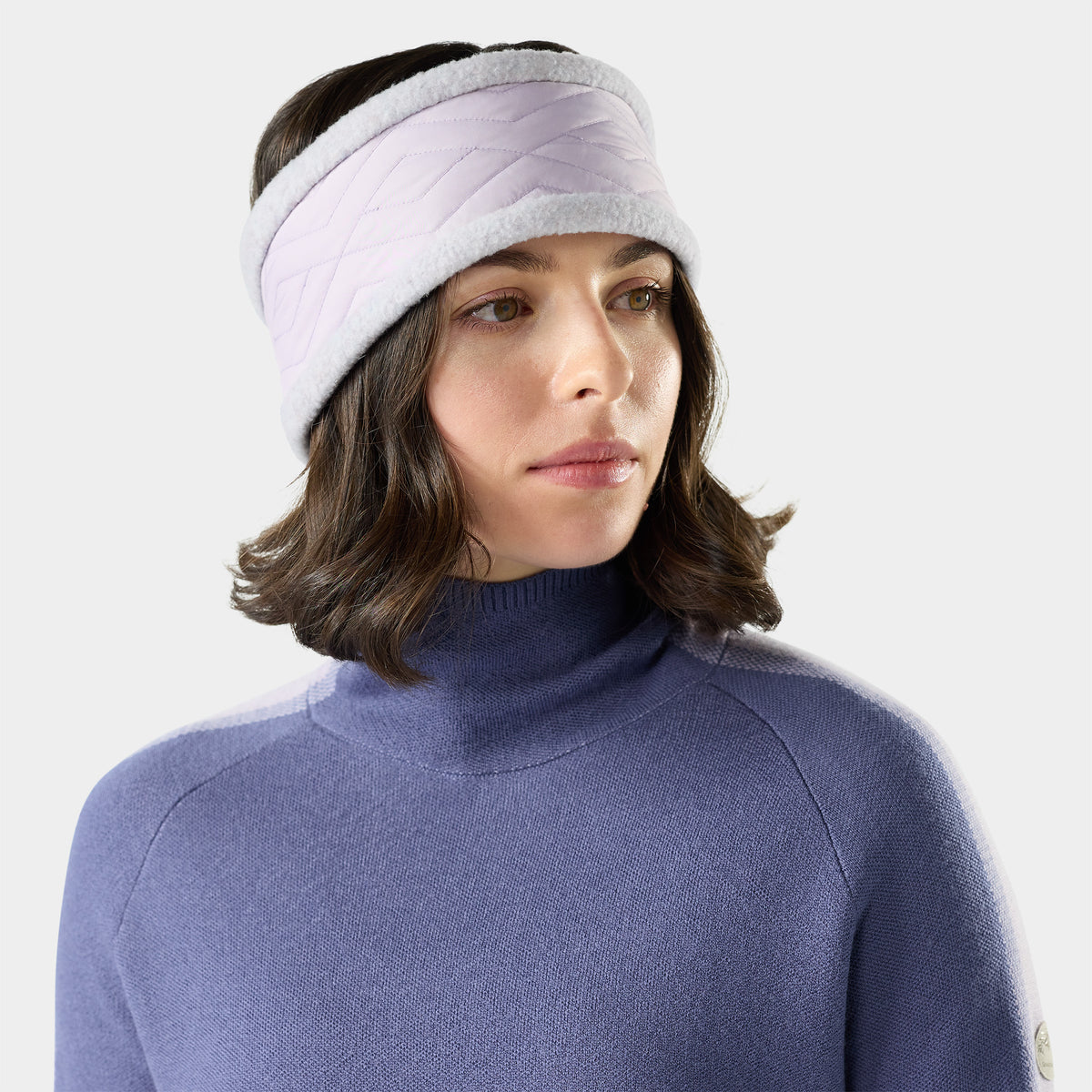 Quilted Fleece Headband Lavender Sky Heather - ver - 1