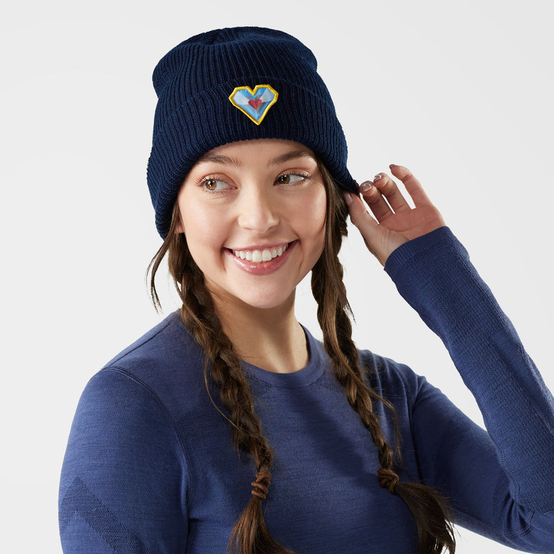 Smartwool Geo Peaks Patch Beanie - Deep Navy / One Size
