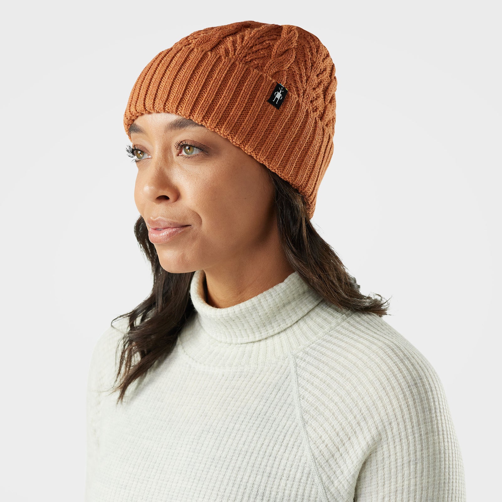 Cable Knit Beanie Terracotta - ver - 1