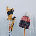 Cable Knit Colorblock Pom Beanie Mink - ver - 3