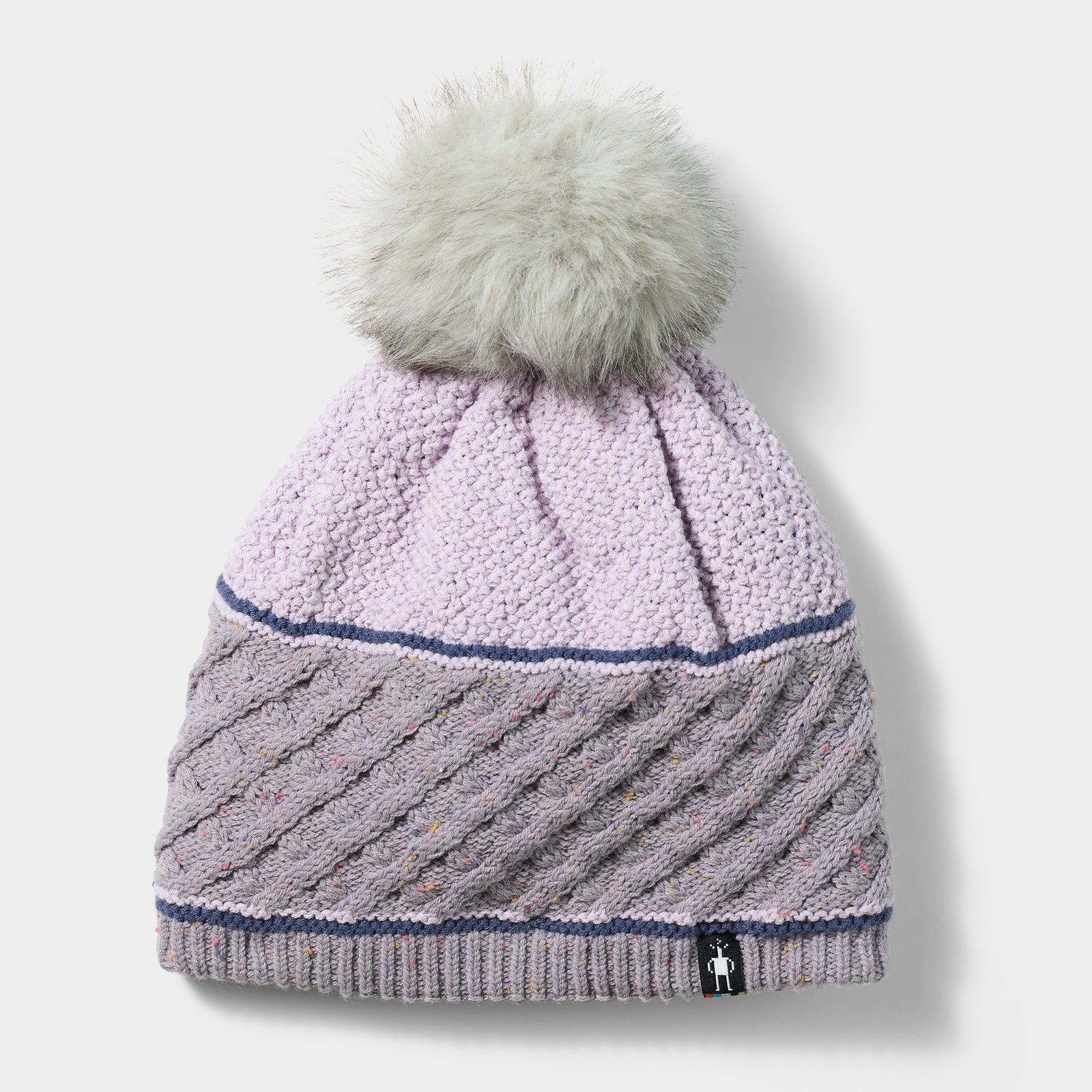 Cable Knit Colorblock Pom Beanie Squash - ver - 2