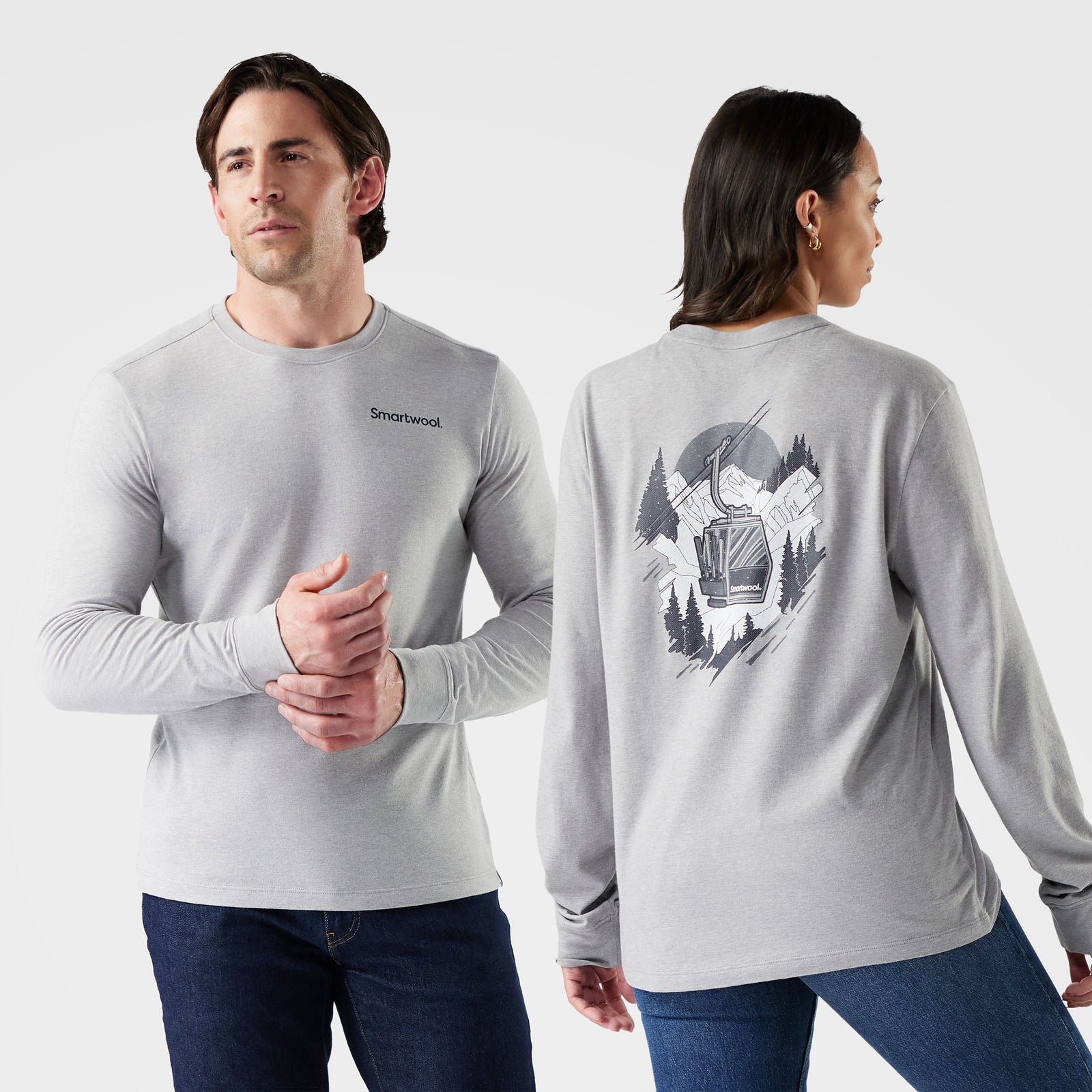 Gondola View Long Sleeve Graphic Tee Black - ver - 3