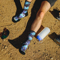 Trail Run Summit Sector Print Crew Socks Nightfall Blue - ver - 4