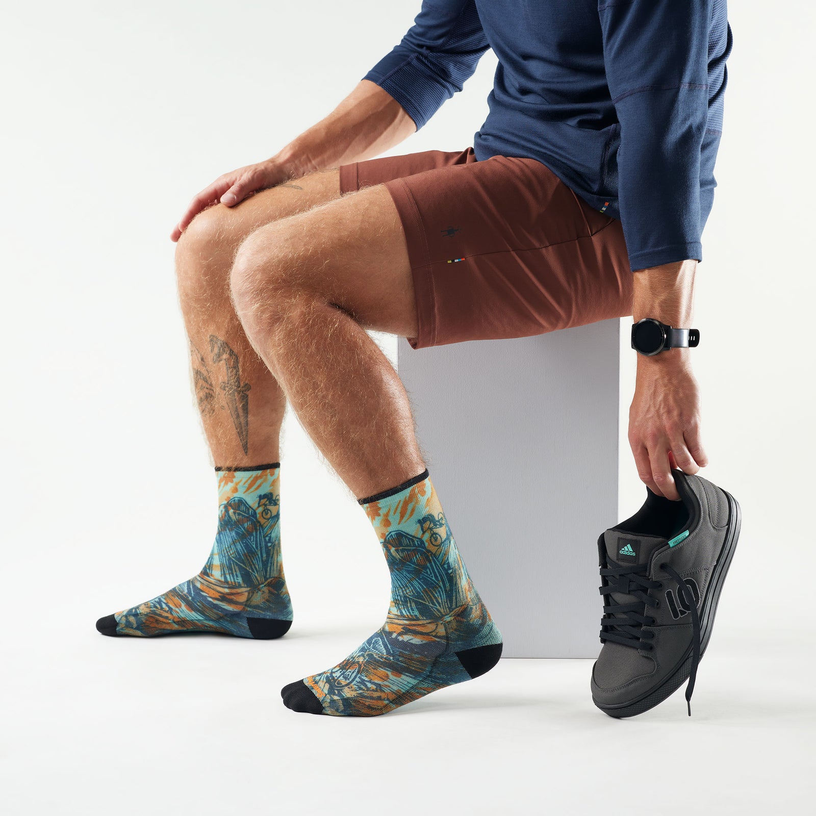 Chaussette de vélo imprimée Rugged Ride  - voir - 2