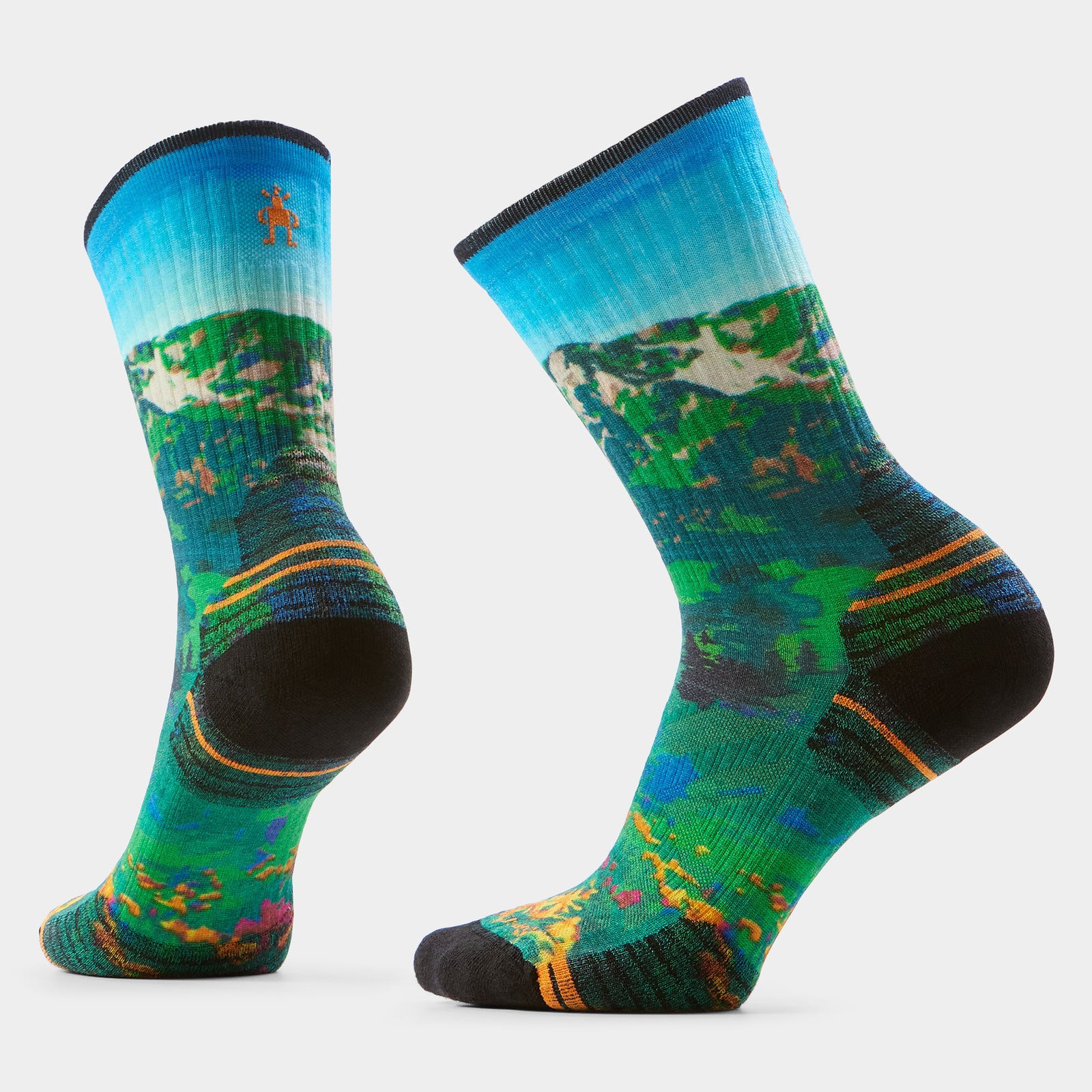 Women’s Hike Mountain Lake Print Crew Socks Capri - ver - 1