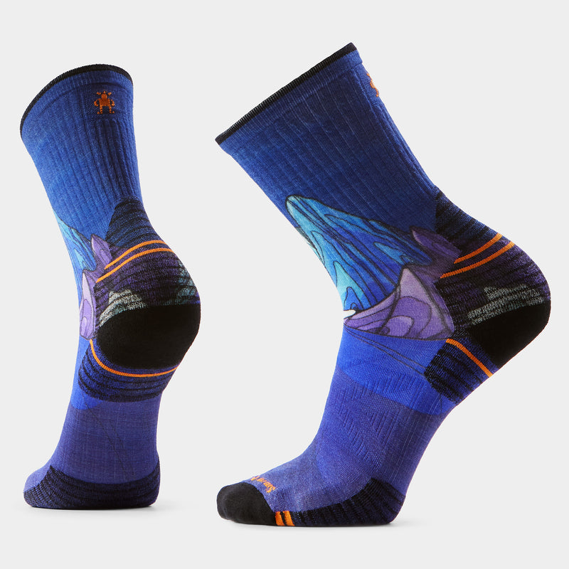 Hike Mountain Myth Print Crew Socks - Deep Navy / L