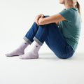 Women's Everyday Groovy Bloom Crew Socks Purple Eclipse - ver - 2