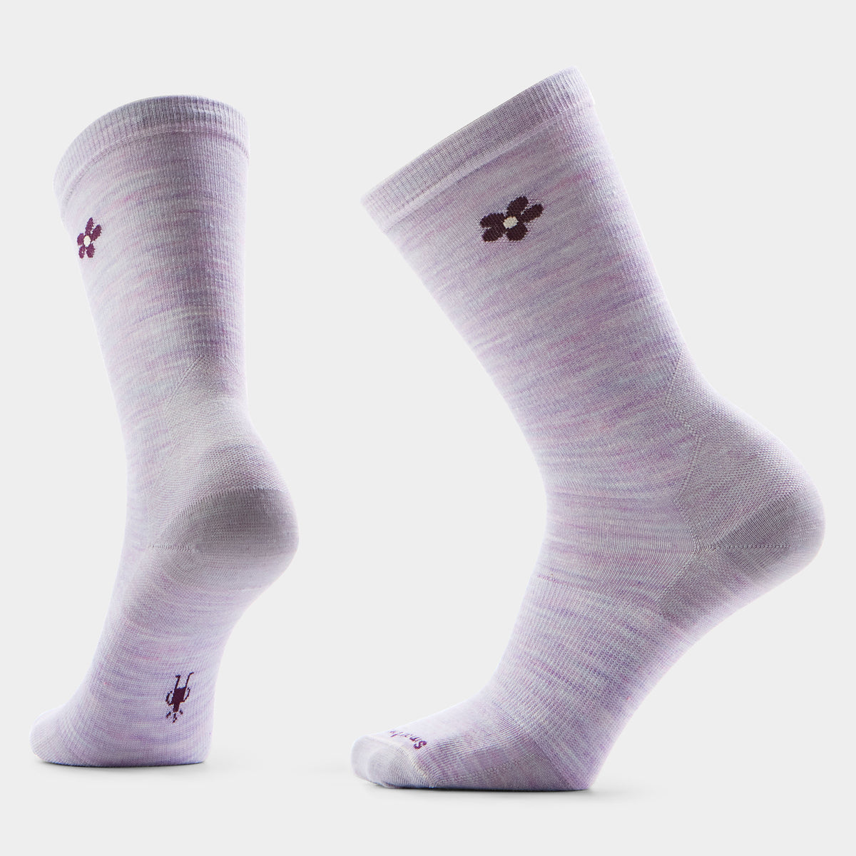Women's Everyday Groovy Bloom Crew Socks Purple Eclipse - 1