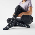 Women's Everyday Garden Gala Crew Socks Charcoal - ver - 2
